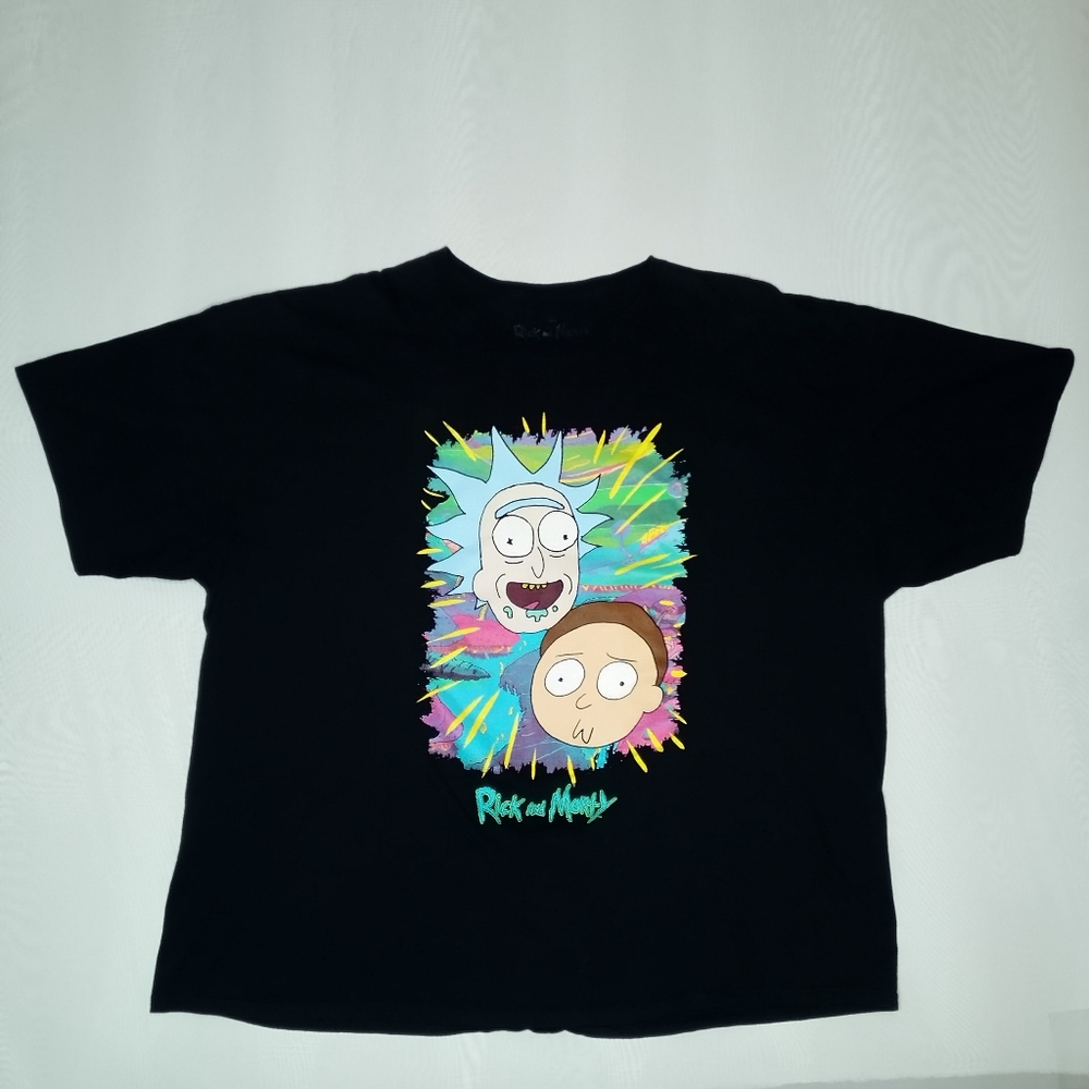 Rick & Morty Graphic Print T-shirt Women's 3X Black Adult Swim